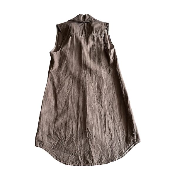 pete & greta Johnny Was Linen Pearl Snap Sleeveless A Line Plum Shirt Dress S - Picture 2 of 8